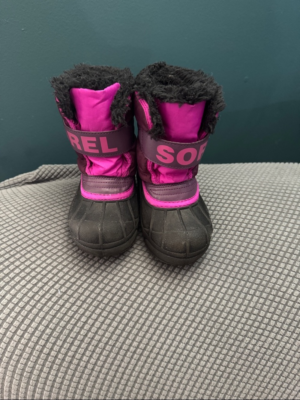 Sorel Kids Pink and Black Winter Boots